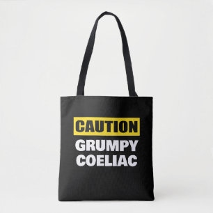 Waarschuwing Chagrijnige Coeliakie Coeliakie Tote Bag