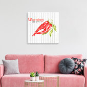 Waarschuwing Chef is Pittige Rode Chilipeper Keuke Canvas Afdruk (Insitu (Woonkamer))