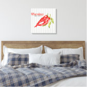 Waarschuwing Chef is Pittige Rode Chilipeper Keuke Canvas Afdruk (Insitu (Slaapkamer))