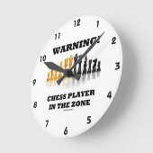 Waarschuwing! Chess Player in de zone (Chess Set) Ronde Klok (Hoek)