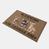 Waarschuwing Chihuahua Zone Doormat, Dog House Deurmat (Schuin)