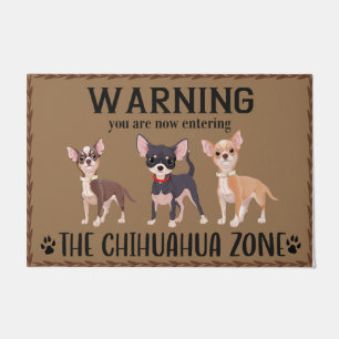 Waarschuwing Chihuahua Zone Doormat, Dog House Deurmat