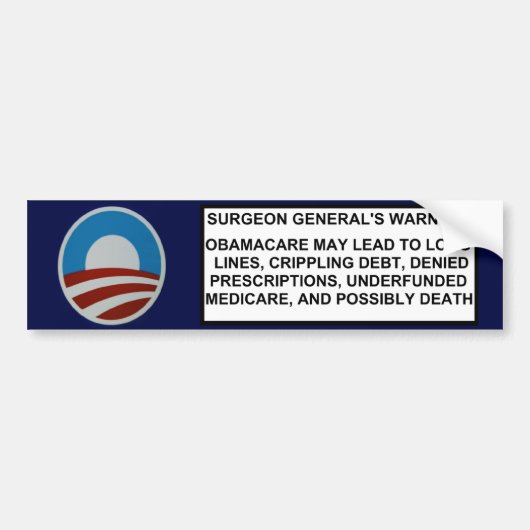 Waarschuwing chirurg-generaal bumpersticker (Voorkant)