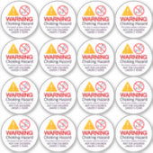 Waarschuwing Chohalsgevaar Niet voor kinderen jong Sticker (Voorkant)