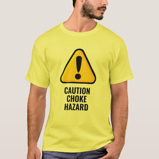 WAARSCHUWING CHOKE HAZARD T-SHIRT (Voorkant)
