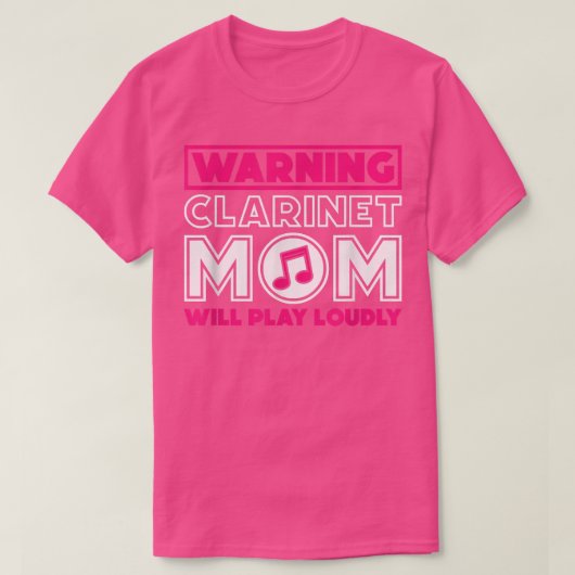 Waarschuwing Clarinet Ma zal Louly spelen, Clarine T-shirt (Design voorkant)