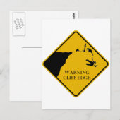 Waarschuwing Cliff Edge Briefkaart (Voorkant / Achterkant)