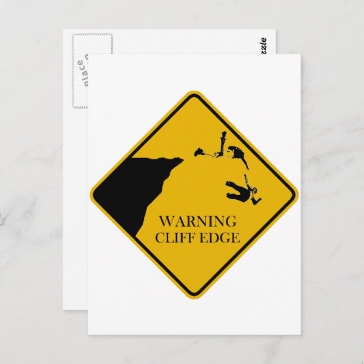 Waarschuwing Cliff Edge Briefkaart (Voorkant / Achterkant)