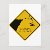 Waarschuwing Cliff Edge Briefkaart (Voorkant)