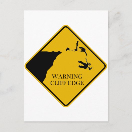 Waarschuwing Cliff Edge Briefkaart (Voorkant)