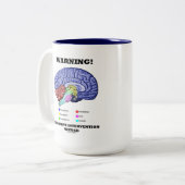 Waarschuwing! Cognitive Intervention need Brain Hu Tweekleurige Koffiemok (Voorkant links)