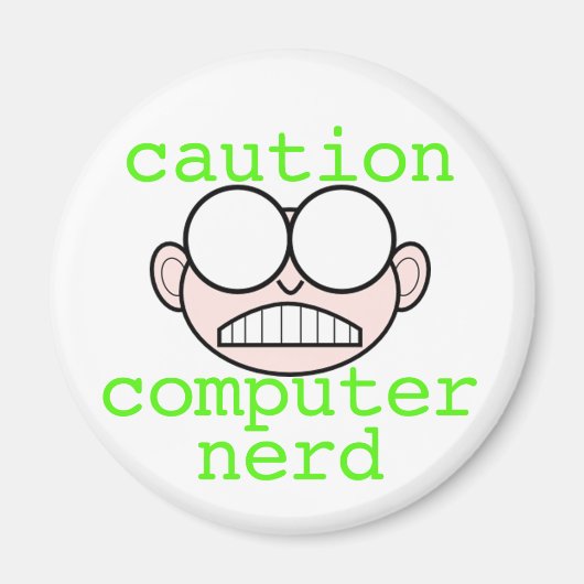 Waarschuwing: Computer Nerd Magneet (Voorkant)