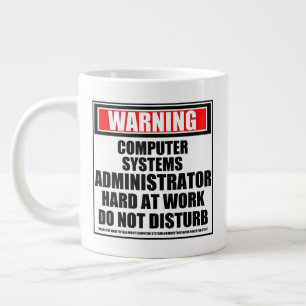 Waarschuwing Computer Systems Administrator Grote Koffiekop