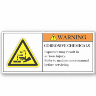 Waarschuwing Corrosive Chemicals Label