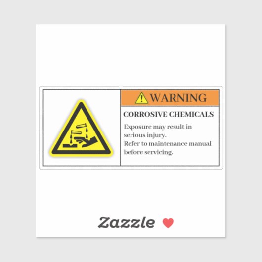 Waarschuwing Corrosive Chemicals Label (Vel)