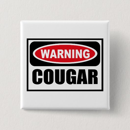 Waarschuwing COUGAR-Button Vierkante Button 5,1 Cm (Voorkant)