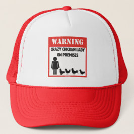 Waarschuwing: Crazy Chicken Lady Trucker Hat Pet