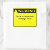 Waarschuwing! - Creëer uw aangepaste waarschuwings Rechthoekige Sticker (Tas)