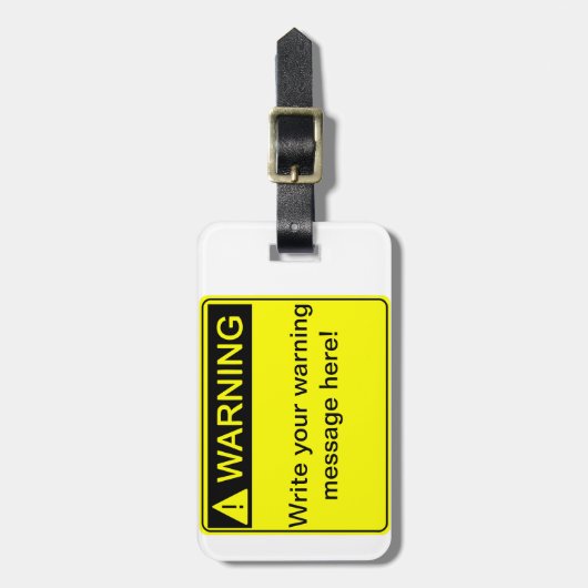 Waarschuwing! - Creëer uw label voor aangepaste wa Bagagelabel (Voorkant verticaal)