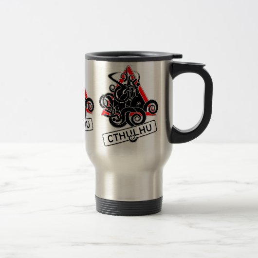 Waarschuwing: Cthulhu (UK) - Herbruikbare koffie-M Reisbeker (Rechts)