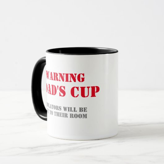Waarschuwing Dads Cup Funny Mug Design Perfect Fat Mok (Voorkant links)