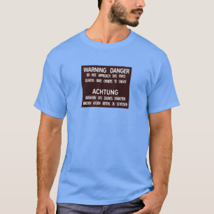 Waarschuwing Danger Achtung, Berlijnse Muur, Duits T-shirt