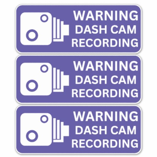 Waarschuwing Dash CAM Opname Voertuig Camera Bevei Sticker (Voorkant)