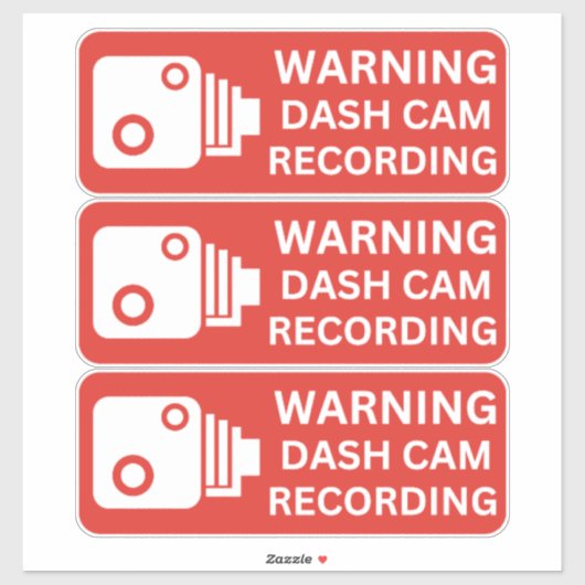 Waarschuwing Dash CAM-opname Voertuig Camera Bevei Sticker (Vel)