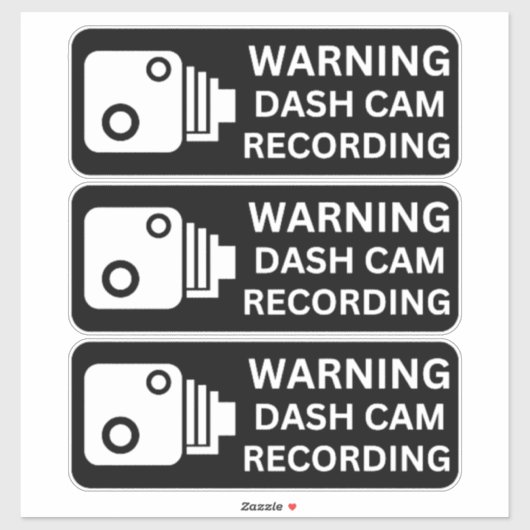 Waarschuwing Dash CAM Opname Voertuig Camera Bevei Sticker (Vel)