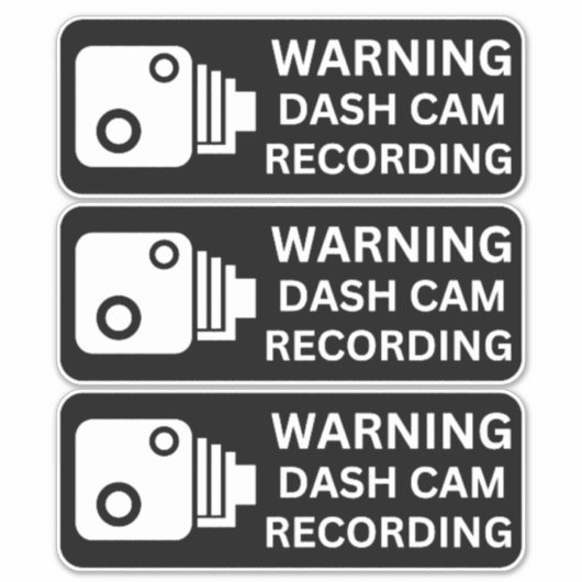 Waarschuwing Dash CAM Opname Voertuig Camera Bevei Sticker (Voorkant)
