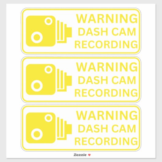 Waarschuwing Dash CAM Opname Voertuig Camera Bevei Sticker (Vel)