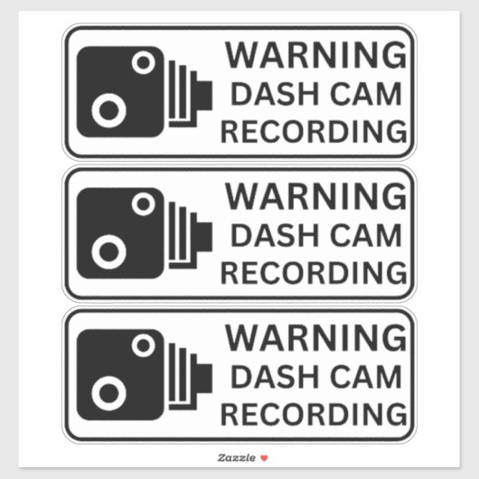 Waarschuwing Dash CAM-opname voertuig camera bevei Sticker (Vel)