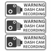 Waarschuwing Dash CAM-opname voertuig camera bevei Sticker (Voorkant)