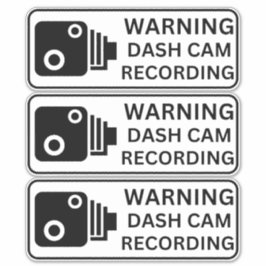 Waarschuwing Dash CAM-opname voertuig camera bevei Sticker
