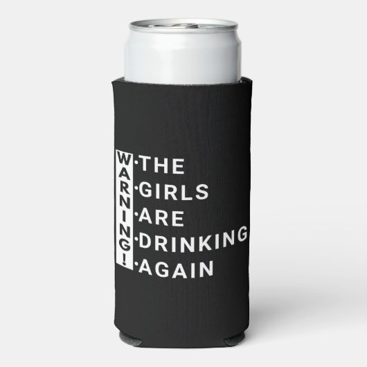 Waarschuwing dat de meisjes weer drink seltzer blikjeskoeler (Seltzer Achterkant)