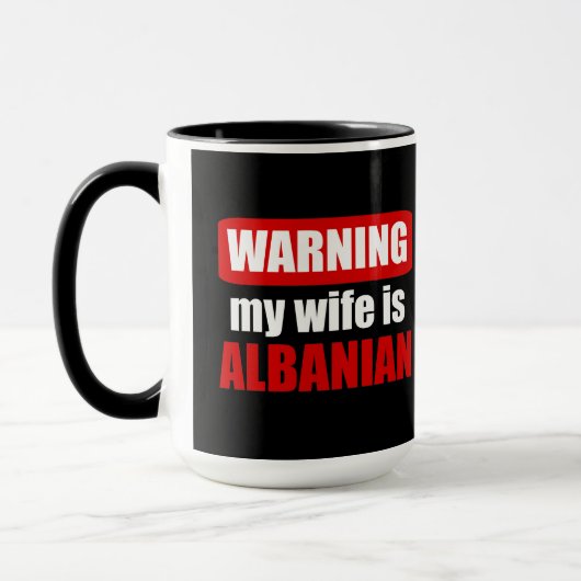 Waarschuwing dat mijn vrouw Albanees is Mok (Links)