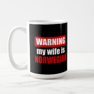 Waarschuwing dat mijn vrouw Noors is Koffiemok