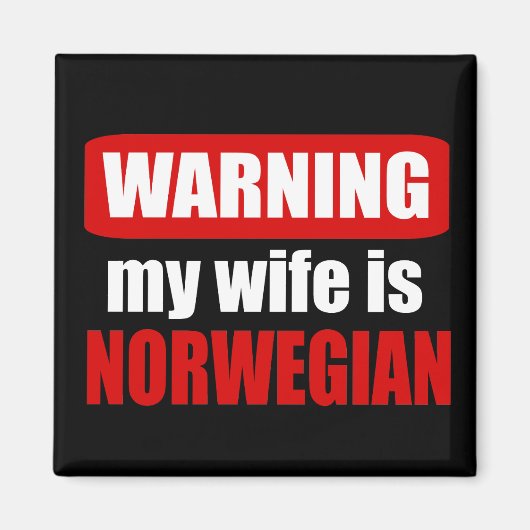 Waarschuwing dat mijn vrouw Noors is Magneet (Voorkant)