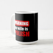 Waarschuwing dat mijn vrouw Pools is Koffiemok (Voorkant links)