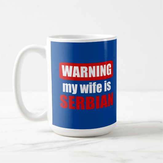 Waarschuwing dat mijn vrouw Servisch is Koffiemok (Links)