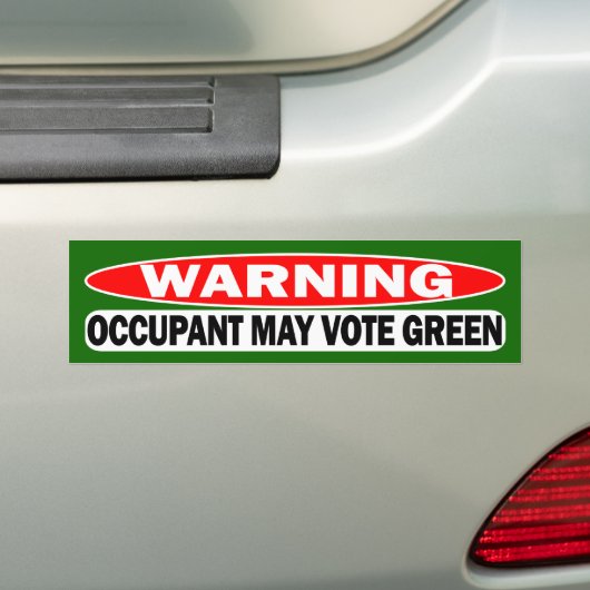Waarschuwing!  De consument kan groen stemmen Bumpersticker (Op auto)