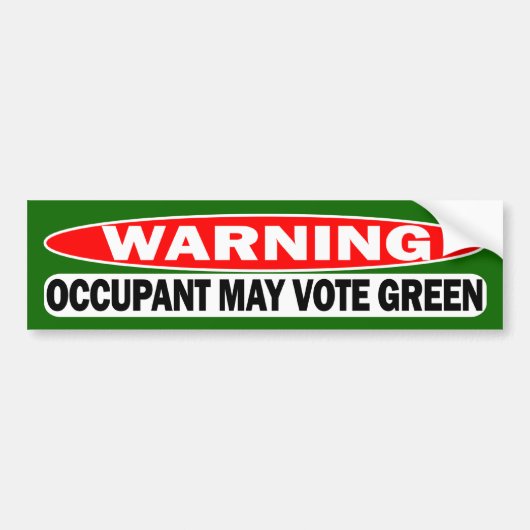 Waarschuwing!  De consument kan groen stemmen Bumpersticker (Voorkant)