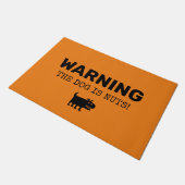 WAARSCHUWING: De hond is gek! Grappig teken deurma Deurmat (Schuin)