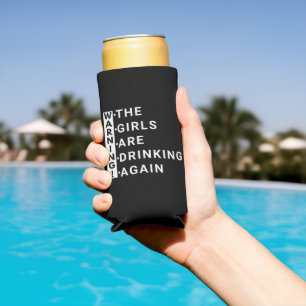 waarschuwing de meisjes drinken weer seltzer blikjeskoeler