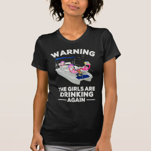 Waarschuwing de meisjes weer Flamingo, Funn Drink T-shirt