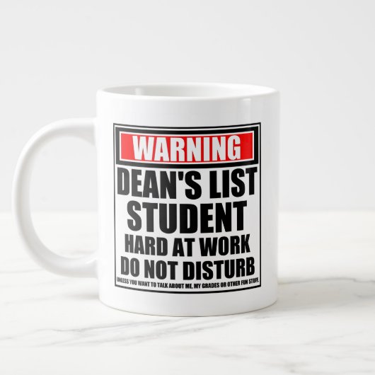 Waarschuwing Dean's List Student Hard On Work Grote Koffiekop (Links)