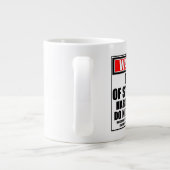 Waarschuwing decaan van studenten die hard werken grote koffiekop (Achterkant)