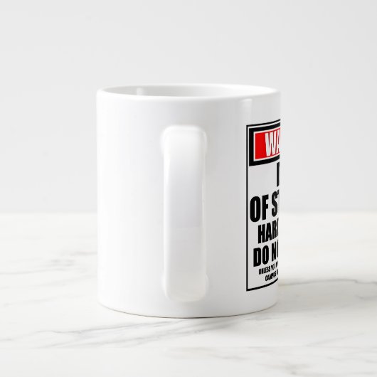 Waarschuwing decaan van studenten die hard werken grote koffiekop (Achterkant)