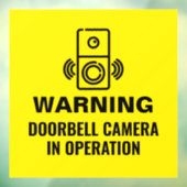 Waarschuwing deurbel camera in bedrijf raamsticker (Vel 3)