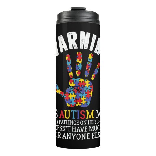 Waarschuwing deze autisme moeder gebruikt geduld o thermosbeker (Voorkant)